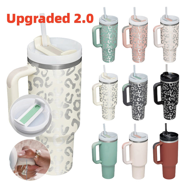 Thermal Mug 40oz Straw Coffee Insulation Cup With Handle BPA Free Coffee travel mug - StepUp Coffee