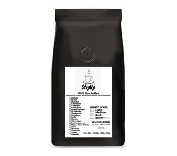 Brazil Santos Whole Bean, Natural, Medium Roast, Standard, Espresso 12oz -2lbs. Coffee - StepUp Coffee