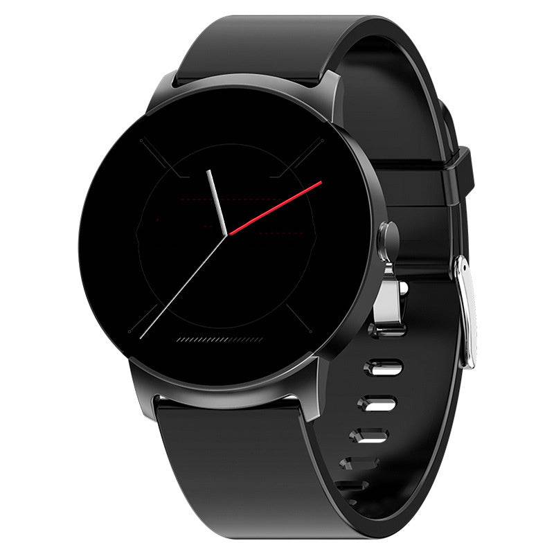Modern Blood Glucose ECG Smart Watch with a minimalist black dial, fitness tracking, and biometric monitoring for health-conscious users.