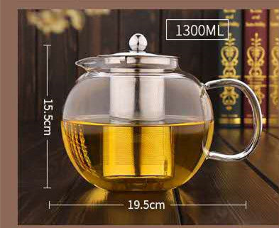 Flower Glass Teapot with stainless steel infuser