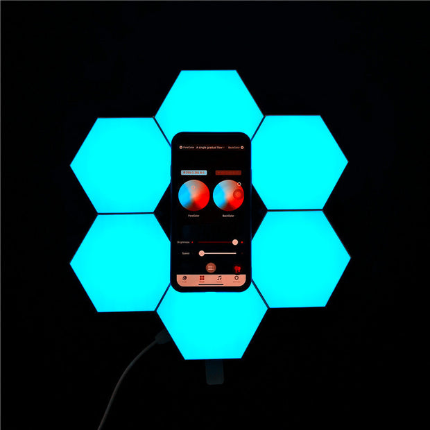 Wireless Smart Phone Controlled LED Modular Honeycomb Light - DIY Hexagonal Quantum Light for iOS & Android