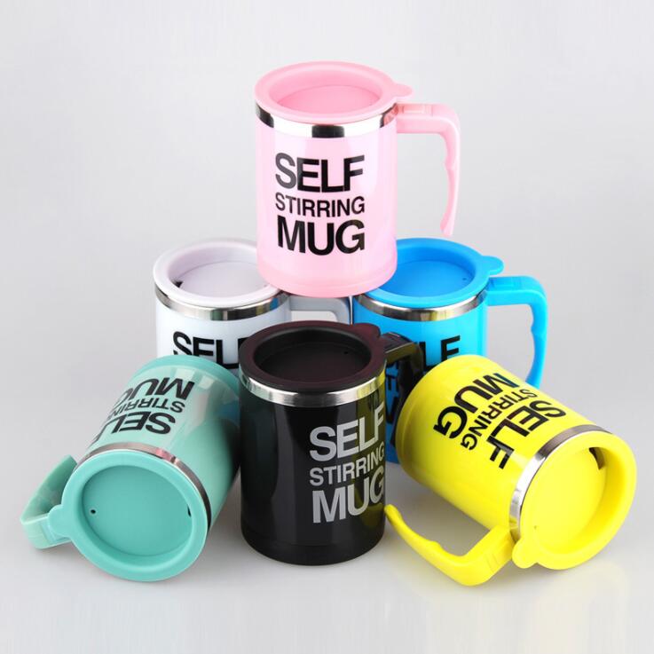 Coffee Self Stirrer Mug With Creative Handle, With Lid Coffee travel mug - StepUp Coffee