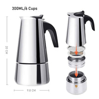 Italian Hand-Pushed Stainless Steel Household Italian Mocha Coffee Pot 0 - StepUp Coffee