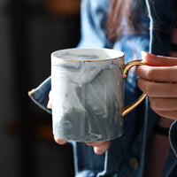 Marble Pattern Ceramic Mug filled with coffee