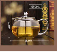 Flower Glass Teapot with stainless steel infuser