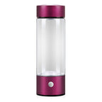 Purple electric hydrogen water bottle with a stylish design. Rechargeable and portable, perfect for producing hydrogen-rich water anywhere.