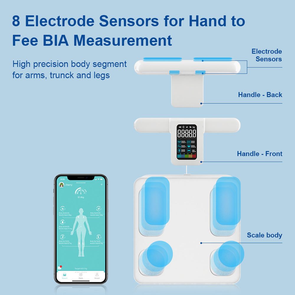 New Professional Eight-electrode Body Fat Scale Intelligent Grease Analyzer
