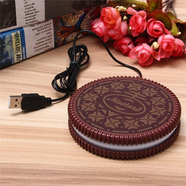 Portable Cookie Shape Cup Mat USB Power Supply Cable