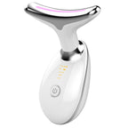 EMS Neck Tighten Massager with LED photon therapy and microcurrent for wrinkle removal and skin lifting. Designed for neck and face care.