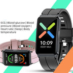 Blood Glucose Monitoring Bracelet with ECG, blood pressure, heart rate, and sleep tracking. Non-invasive health wearable for real-time data tracking.