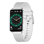 Blood Glucose Smart Bracelet EP08 for Android with USB magnetic charging and TPU strap. Available in black, gold, and silver with a stylish wrist design.