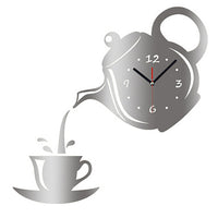 Silent movement of Coffee Themed Kitchen Wall Clock