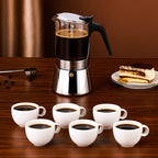 Glass Stainless Steel Moka Pot