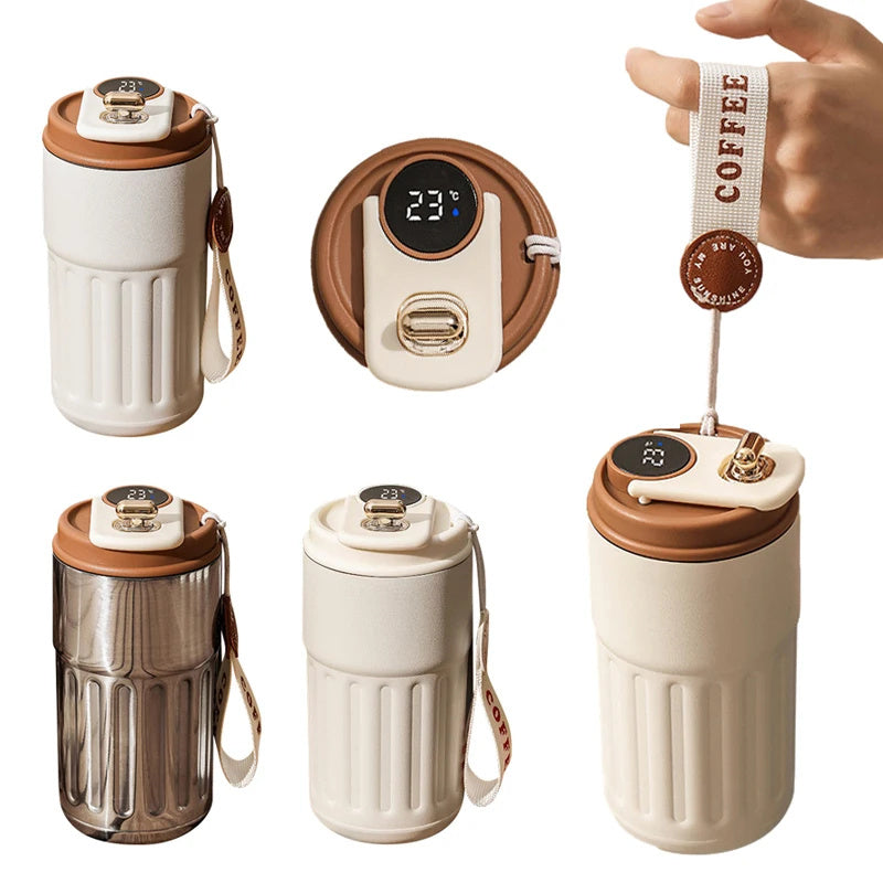 Smart Digital Thermal Bottle | Stainless Steel Coffee Mug with Temperature Display 450ml