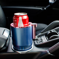 a soda can sitting on top of a cup holder in a car