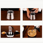 Glass Stainless Steel Moka Pot