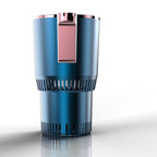 Portable Mug Heater & Cooler 12V smart car cup holder with digital temperature display in black ABS housing