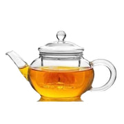 Clear borosilicate glass teapot with non-drip spou