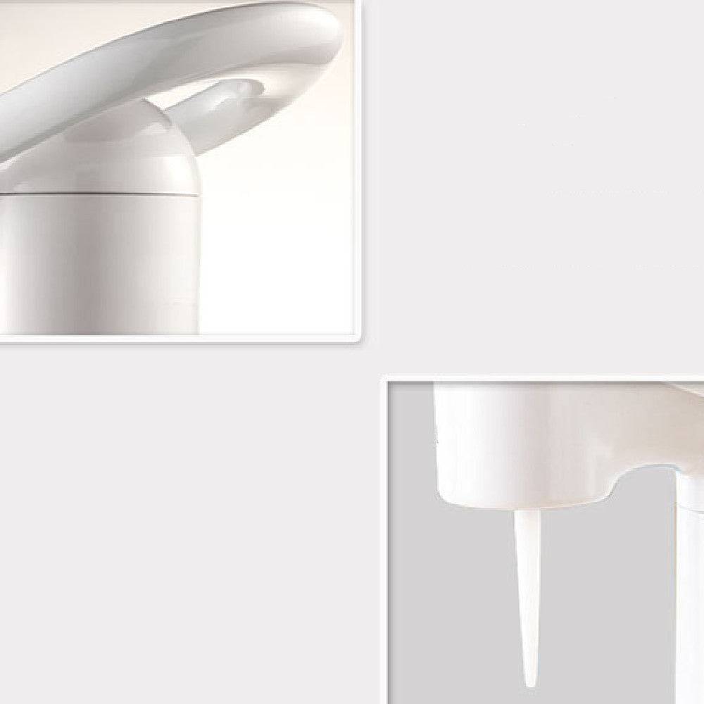 Close-up of a home soda dispenser sparkling machine's gas inlet and brass connector, showcasing durable ABS construction for carbonated drink making.