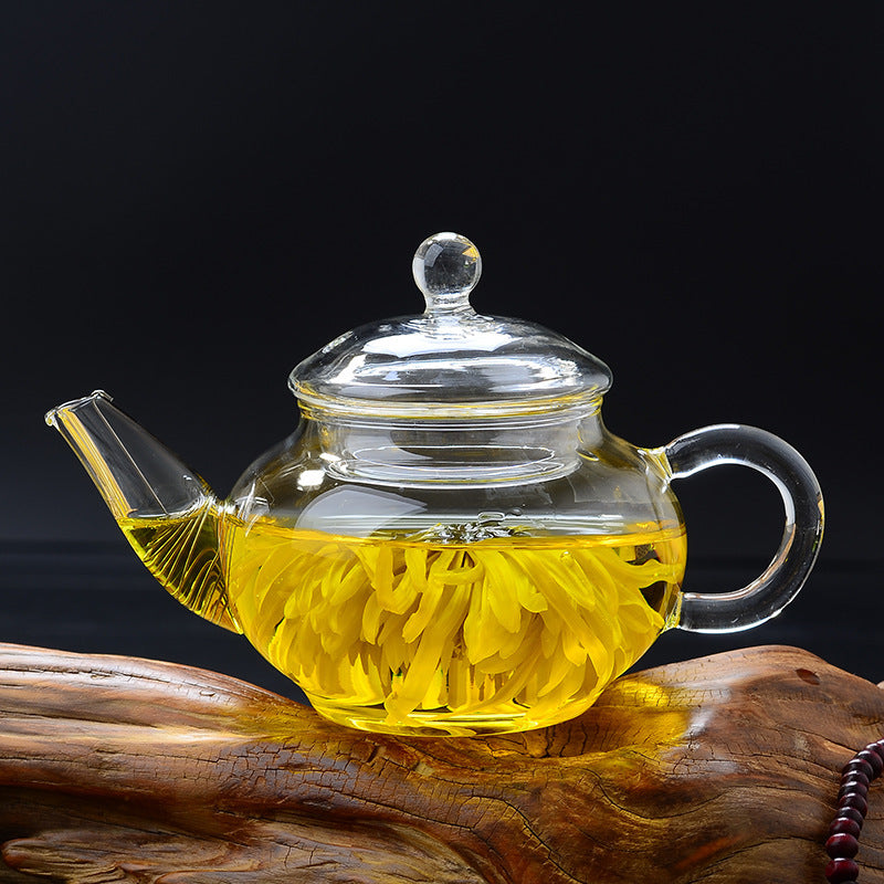 Thickened borosilicate glass teapot with stainless steel infuser