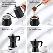 Stovetop Espresso Maker Espresso Cup Moka Pot Classic Cafe Maker Italian Espresso Espresso Moka Pot - StepUp Coffee