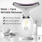 EMS Neck Tighten Massager with LED photon therapy and microcurrent for wrinkle removal and skin lifting. Designed for neck and face care.