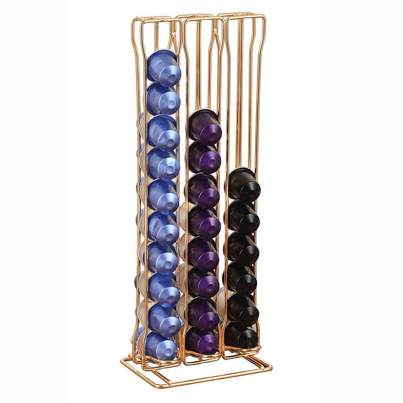 a rack with a bunch of balls in it