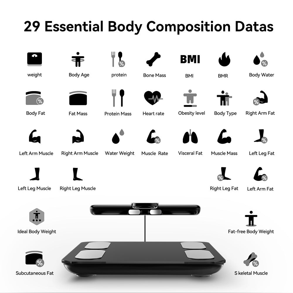 Intelligent Eight-Electrode Body Fat Scale | Professional Body Composition Analyzer"