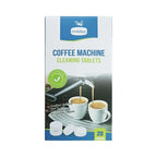 Box of OraDess coffee machine cleaning tablets on a white background