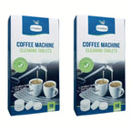 Two boxes of Oraless coffee machine cleaning tablets on a white background