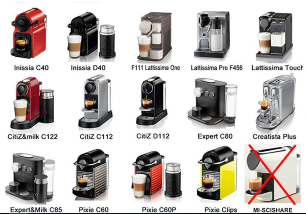 Reusable coffee pods set with stainless steel refillable capsule, tamper, cleaning brush, and scoop. Compatible with Nespresso machines for sustainable brewing.