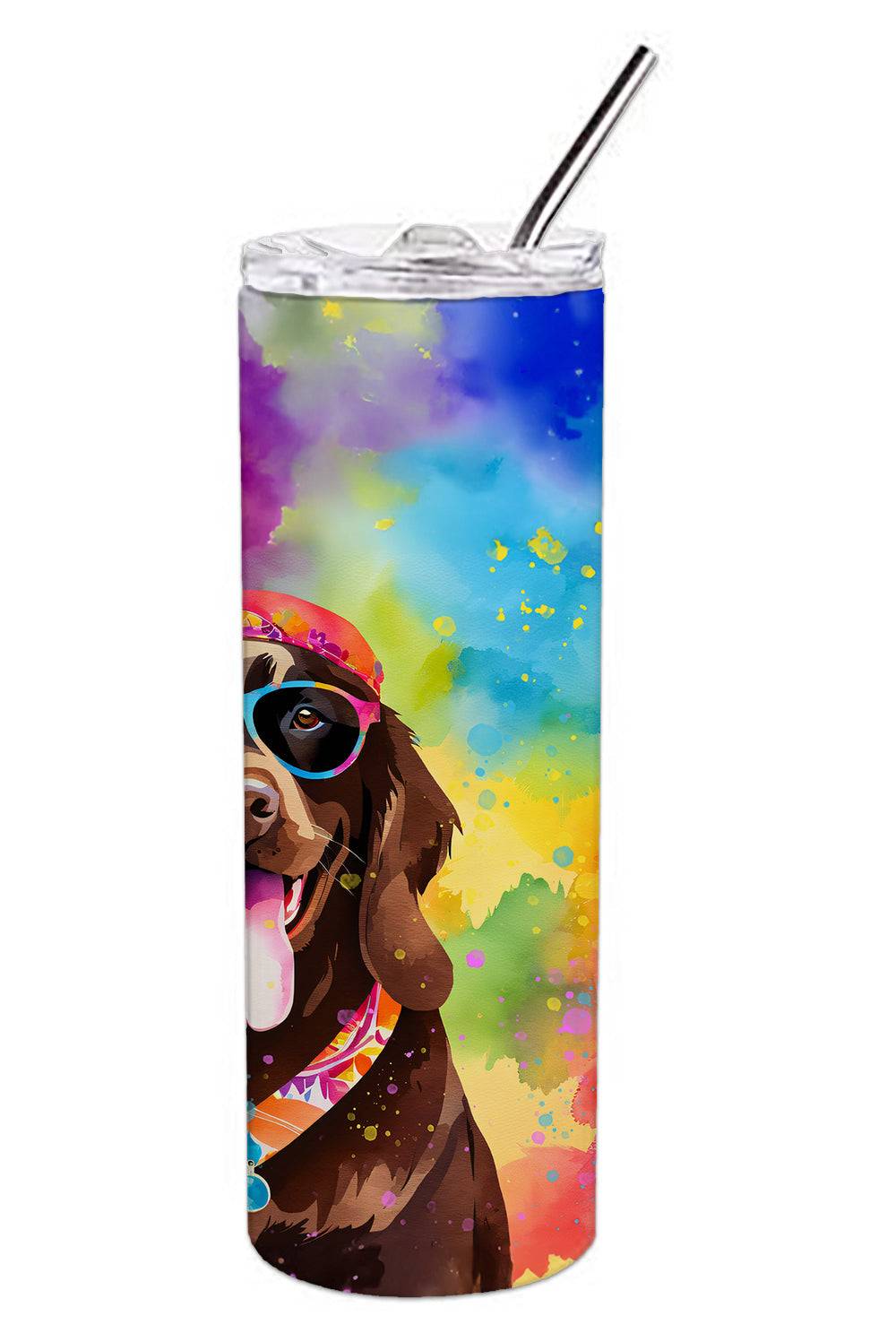 Chocolate Labrador Hippie Dawg Stainless Steel Skinny Tumbler