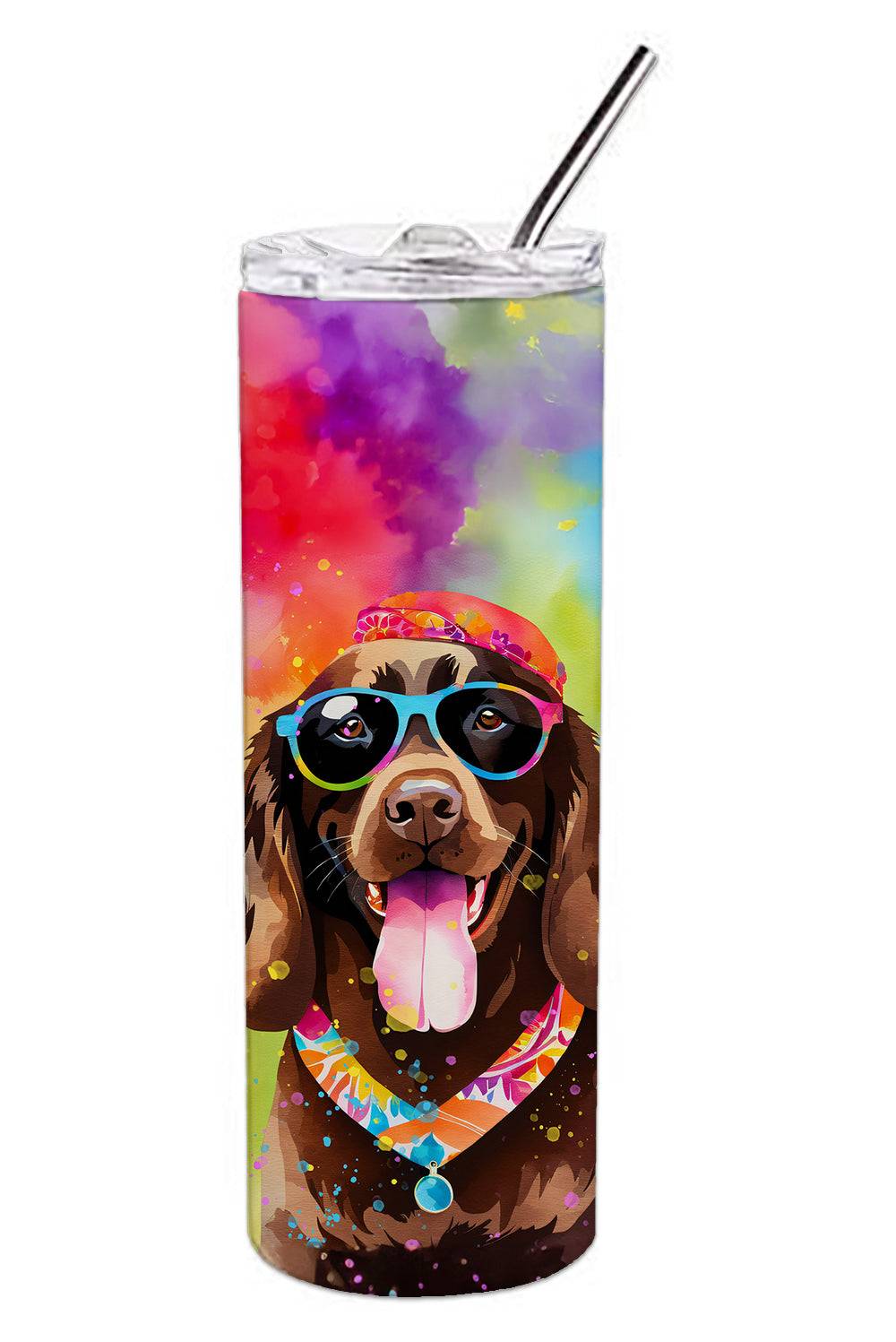 Chocolate Labrador Hippie Dawg Stainless Steel Skinny Tumbler