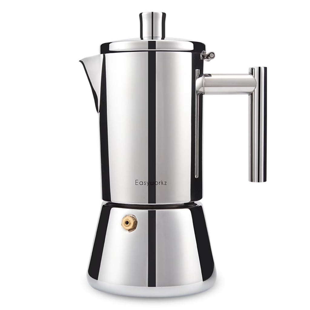 StepUp Stainless Steel Moka Pot – 4/6/10-Cup Stovetop Espresso Maker