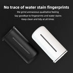 TIMEMORE French press coffee press in black and white with high-density stainless steel mesh and heat-resistant glass, 450ml, fingerprint-resistant design.