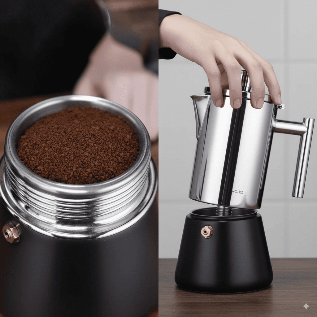 Stainless Steel Moka Pot | 4, 6 & 10-Cup – StepUp Coffee