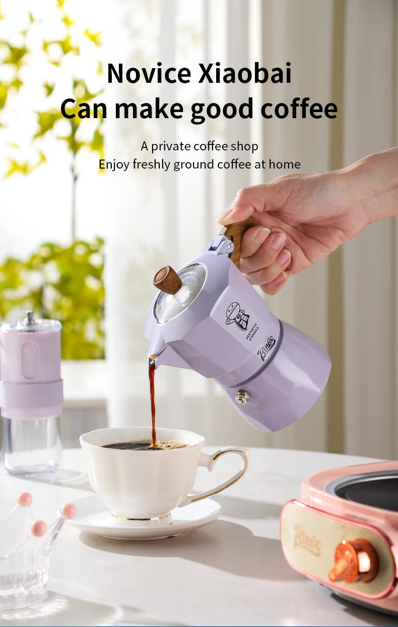 Double Valve Moka Pot Espresso Maker Manual Brewed