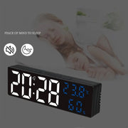 9 Inch Large Digital Wall Clock Temperature Humidity Night Mode Snooze