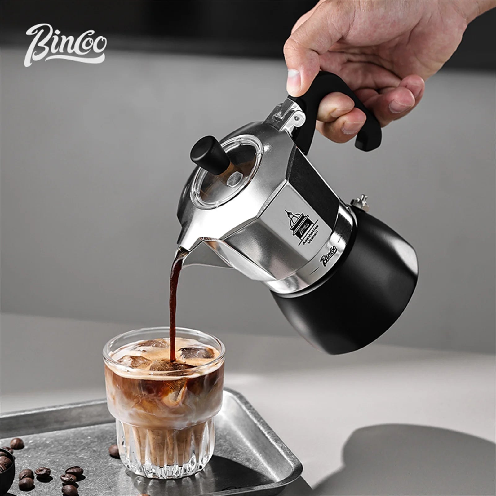 Dual Valve Moka Pot 200ml - Portable Espresso Maker for Home & Outdoor