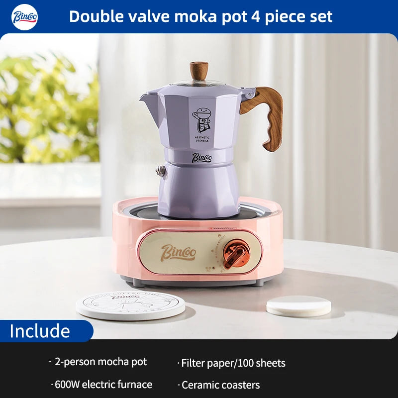 Double Valve Moka Pot Espresso Maker Manual Brewed