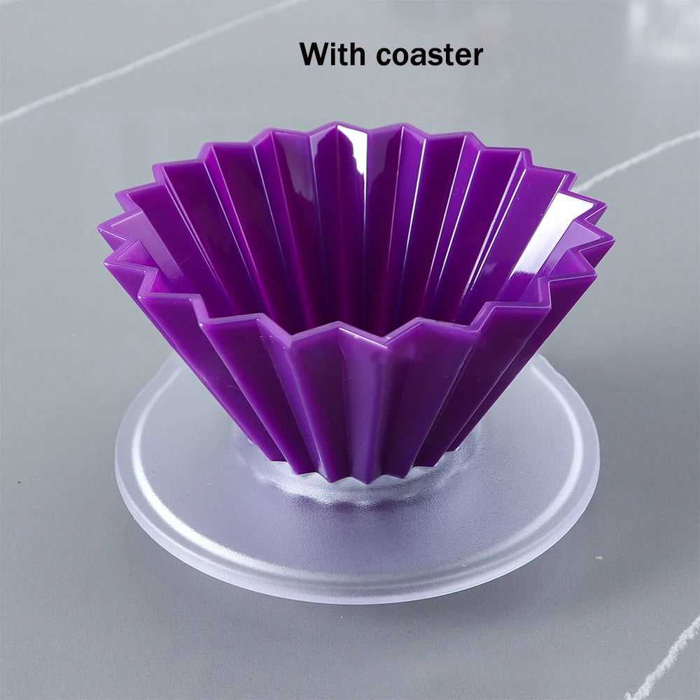 Origami V-Shaped Coffee Drip Filter Cup – Hand Brewing Coffee Filter for 1-4 People, Resin Anti-Fall Design, Perfect for Pour-Over Coffee Enthusiasts