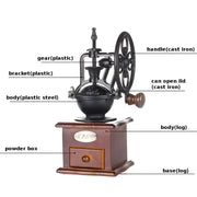 Vintage Style Manual Coffee Grinder Hand Cast Iron Retro Handmade Coffee Grinders - StepUp Coffee