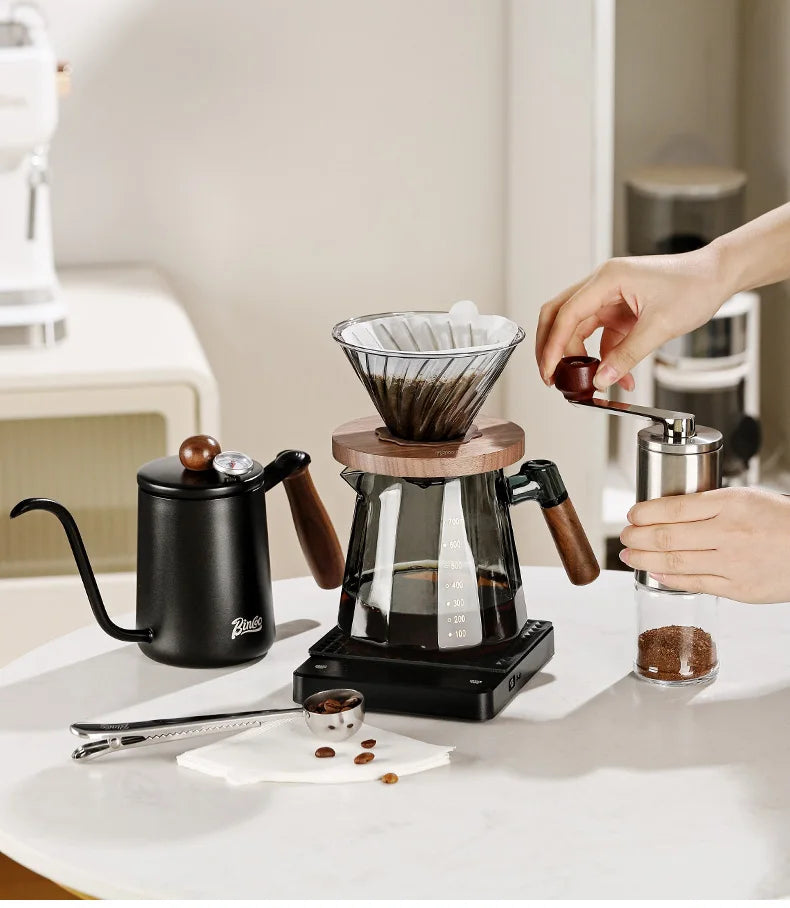 Bincoo Pour Over Coffee Maker Set 800ml Glass Carafe Coffee with Glass Coffee Filter Drip Coffee Maker Set for Home or Office