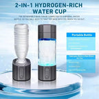 2-in-1 hydrogen-rich water cup with detachable base on a clear surface.