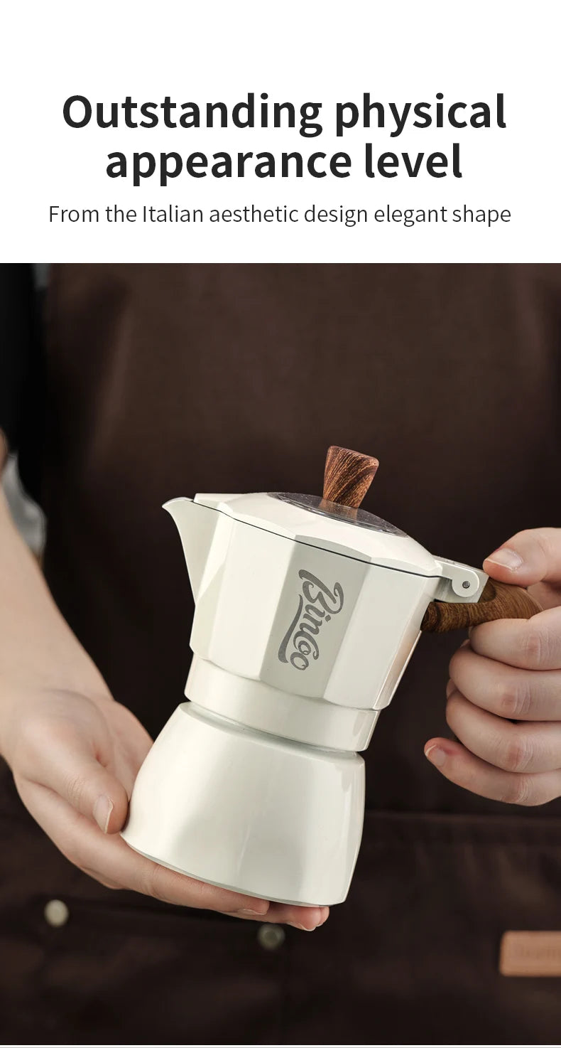 Dual Valve Moka Pot Set with Heater, Home Espresso Maker