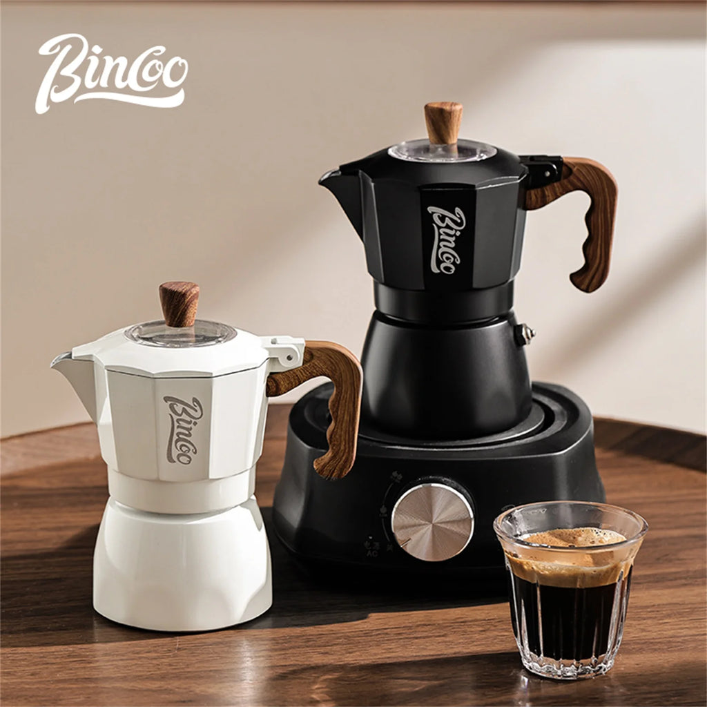 Dual Valve Moka Pot Set with Heater, Home Espresso Maker