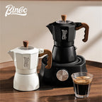 Dual Valve Moka Pot Set with Heater, Home Espresso Maker