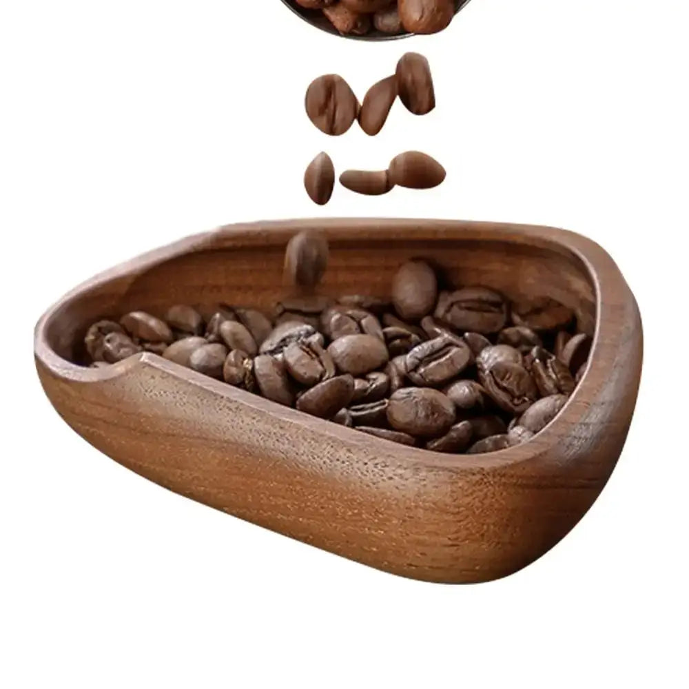 Walnut coffee dose tray for precise coffee bean measuring and pouring. Crafted from pure walnut wood, ideal for precision brewing and eco-friendly use.