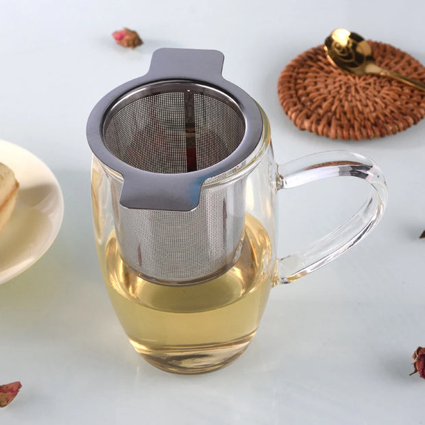 Premium Stainless Steel Tea Infuser with Cover | Binaural Coffee & Tea Strainer Mesh | Leak-Free Tea Filter Accessory Steel tea infuser - StepUp Coffee