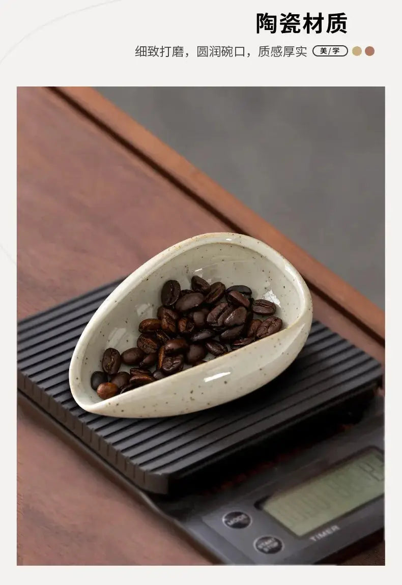 Ceramic Coffee Beans Dosing Cup Trays | Pottery Espresso Bean Scoop | Precision Coffee Accessories